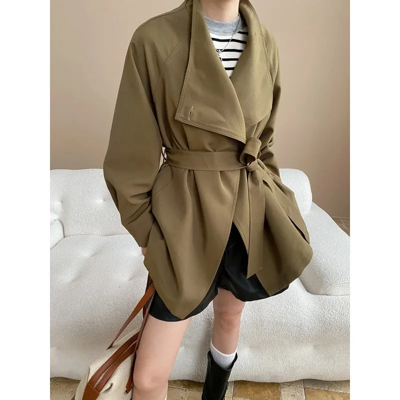 

SuperAen Высококачественный Тренч в стиле OL для женщин с высокой талией и лацканами