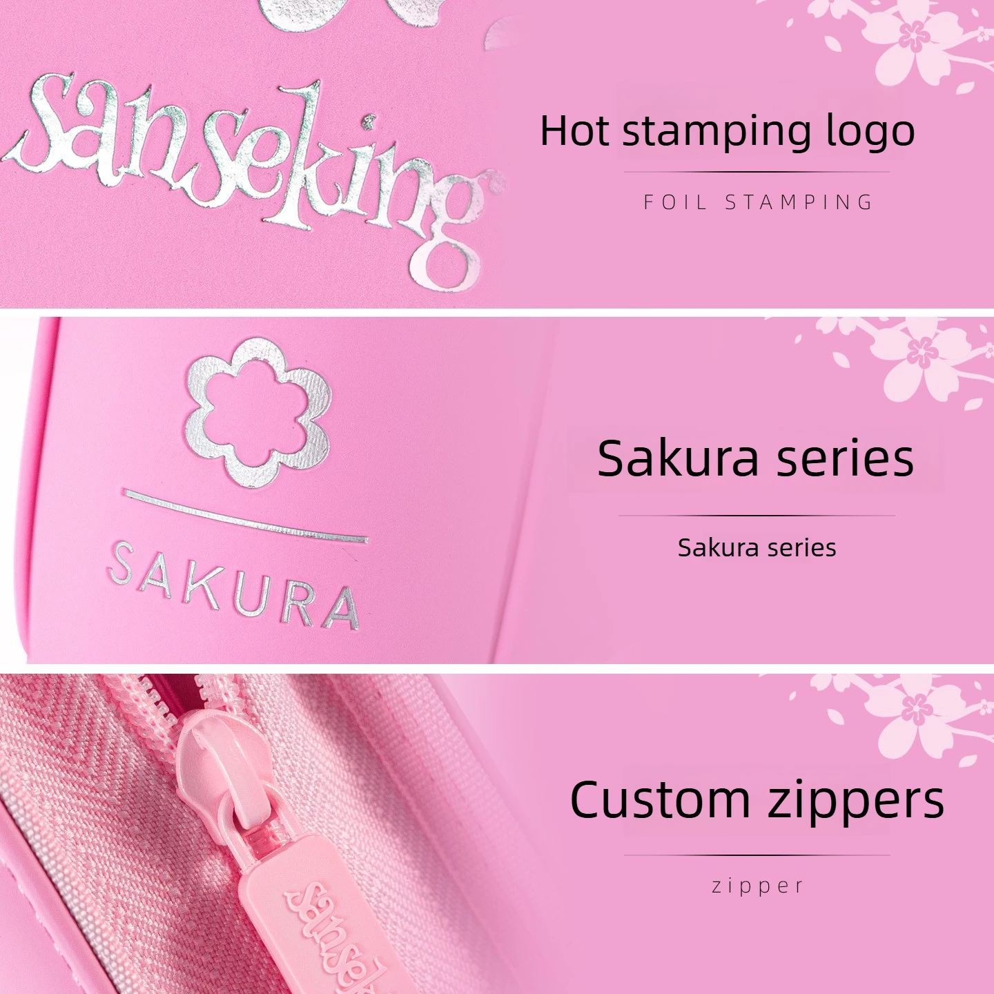 Sanseking Sakura Art 9-Pocket Zipper Card Binder, PU Leather Trading Card Album for Pokemon PTCG Riftbound Collectible Cards - view 6