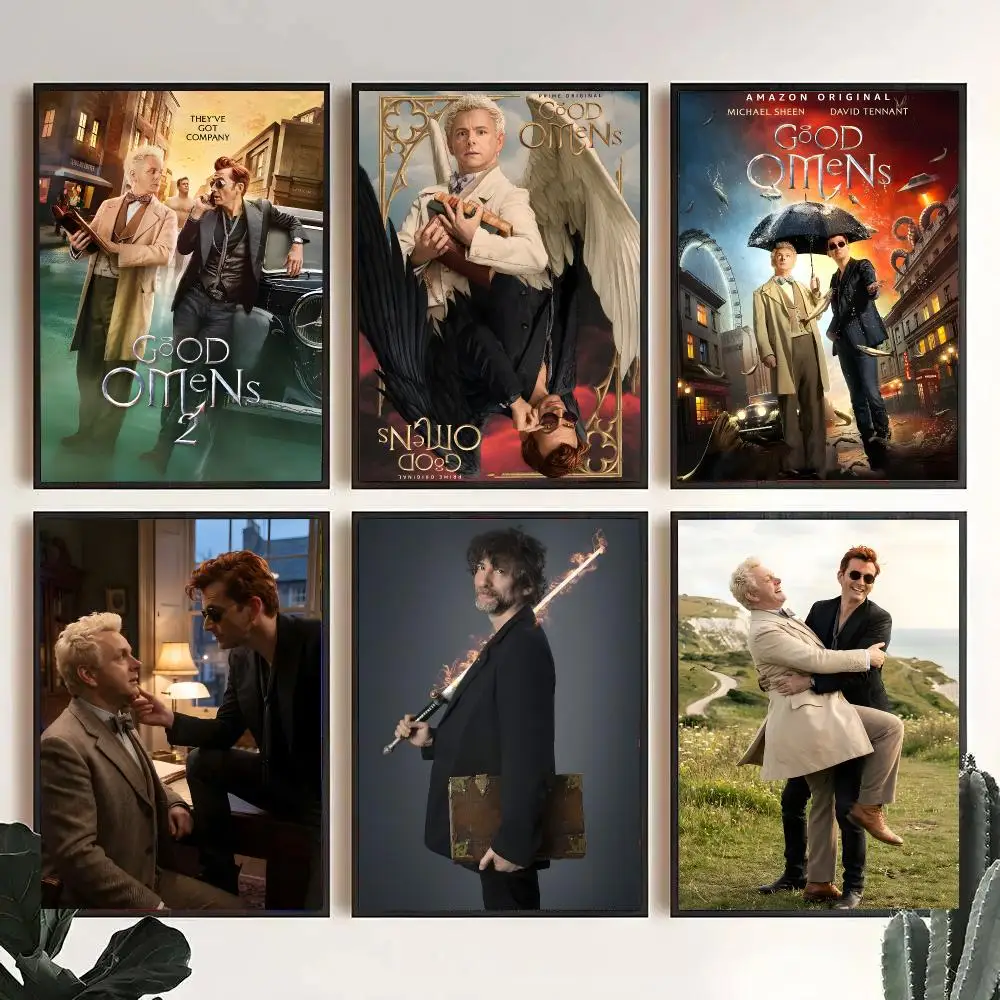 Classic TV Series G-Good Omens Poster Decorative Wall Art Stickers Mural For Home Living Room Hallway Decor Gift