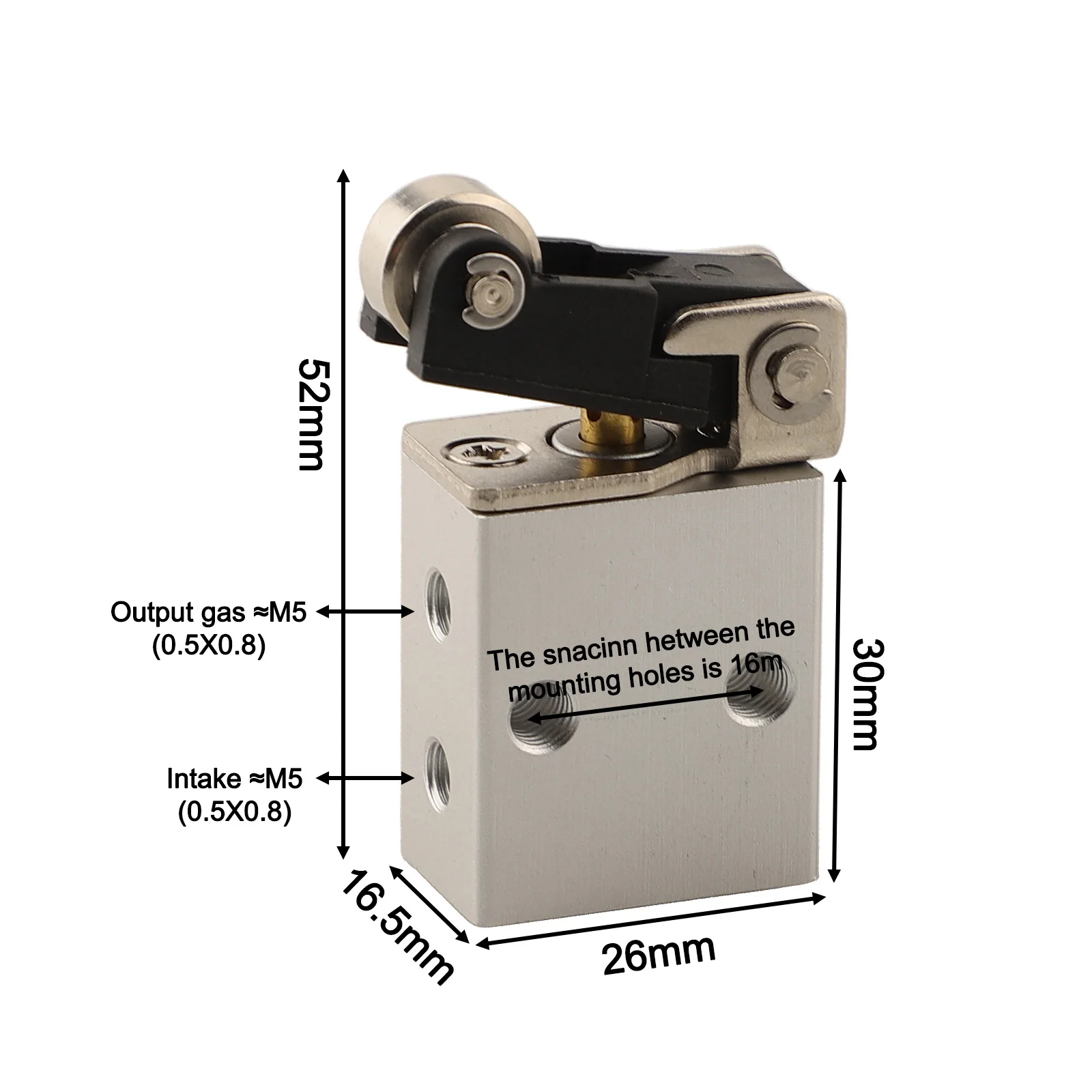 2 Position 3-way Pneumatic Mechanical Valve S3R-M5 Roller Type Mechanical Valve High-volume Tool Accessories