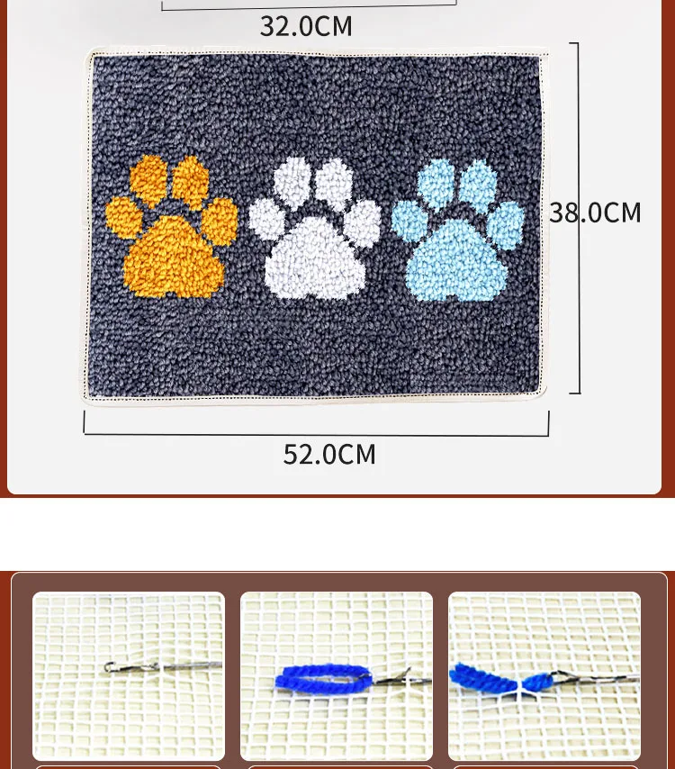 مزلاج هوك البساط أطقم مزلاج هوك البساط وسادة قبل المطبوعة قماش الكروشيه التطريز الحرف للكبار 43-43 سنتيمتر قارب #4