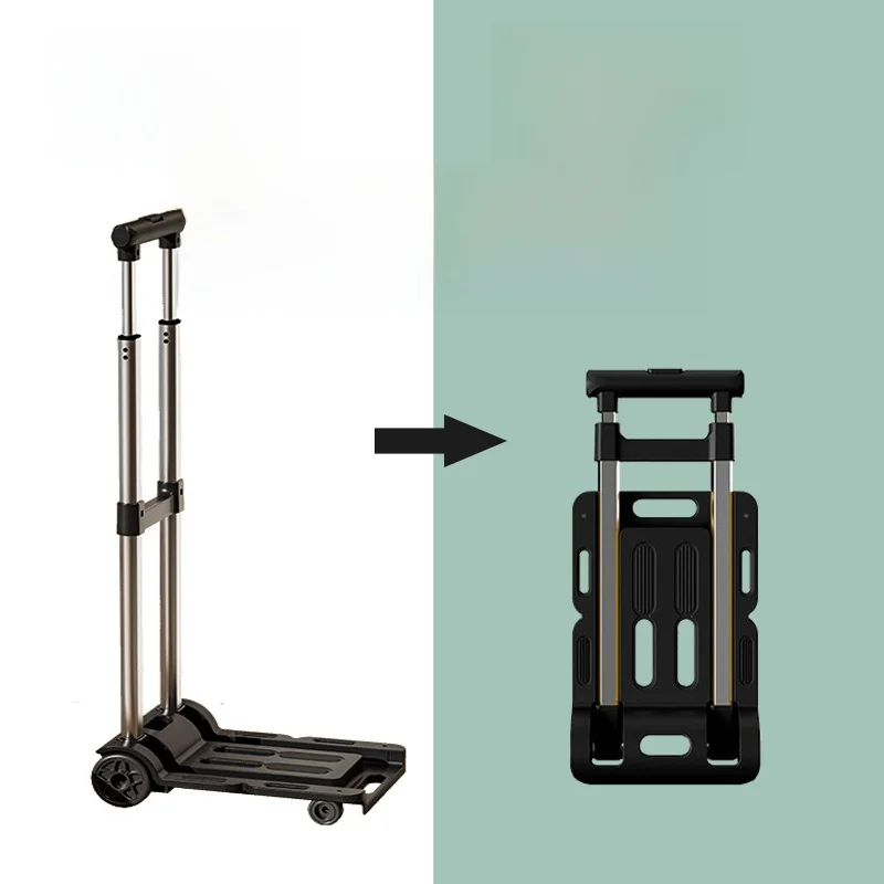 ポータブル軽量手引きショッピングカート野菜購入用小型トロリーキャンプトレーラー家庭用多機能カート