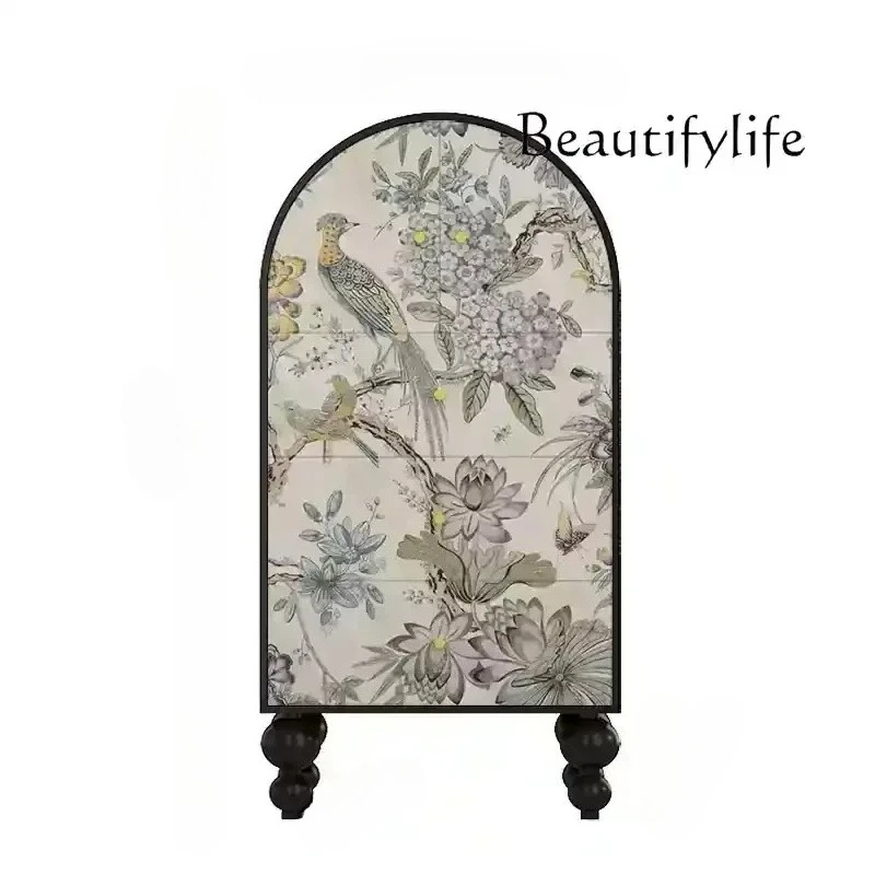 

French retro living room sofa next to the entrance cabinet against the wall integrated chest of drawers