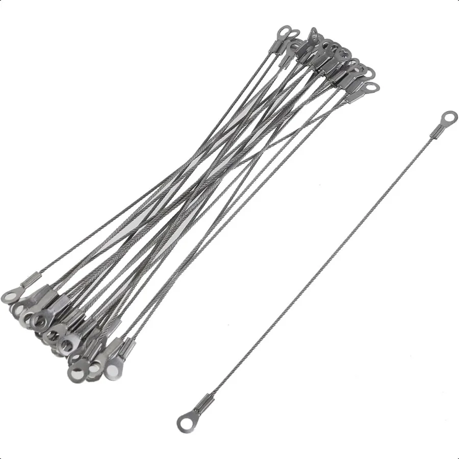 

20 шт. ремешок из нержавеющей стали, 8-дюймовый страховочный трос с быстроразъемным кольцом для наружных ворот, сценического освещения, большой замок