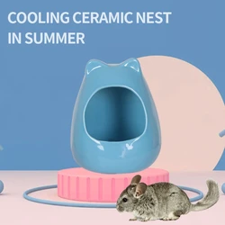 Hamster Summer Ceramic House Squirrels Small Pet Cooling House Pet Bed Gerbils Habitat Room Small Animals Cooling Nest