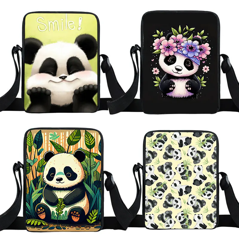 Kawaii Panda Printing Handbag Women Shoulder Bags for Travel Casual Crossbody Bags Ladies Clutch Small Satchel Bookbag Gift