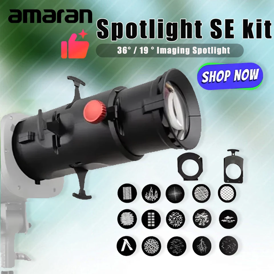 Amaran Foco SE kit 36 °   / 19 °   Cartucho de foco de imagen Lente Fresnel para iluminación de vídeo amaran 150C 300C de Aputure