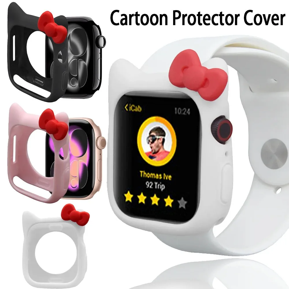 Cartoon Protector Cover for Apple Watch Case Series 11 10 9 8 7 46mm 45/41mm iwatch 6 5 4 SE 40/44mm Replacement Silicone Shell