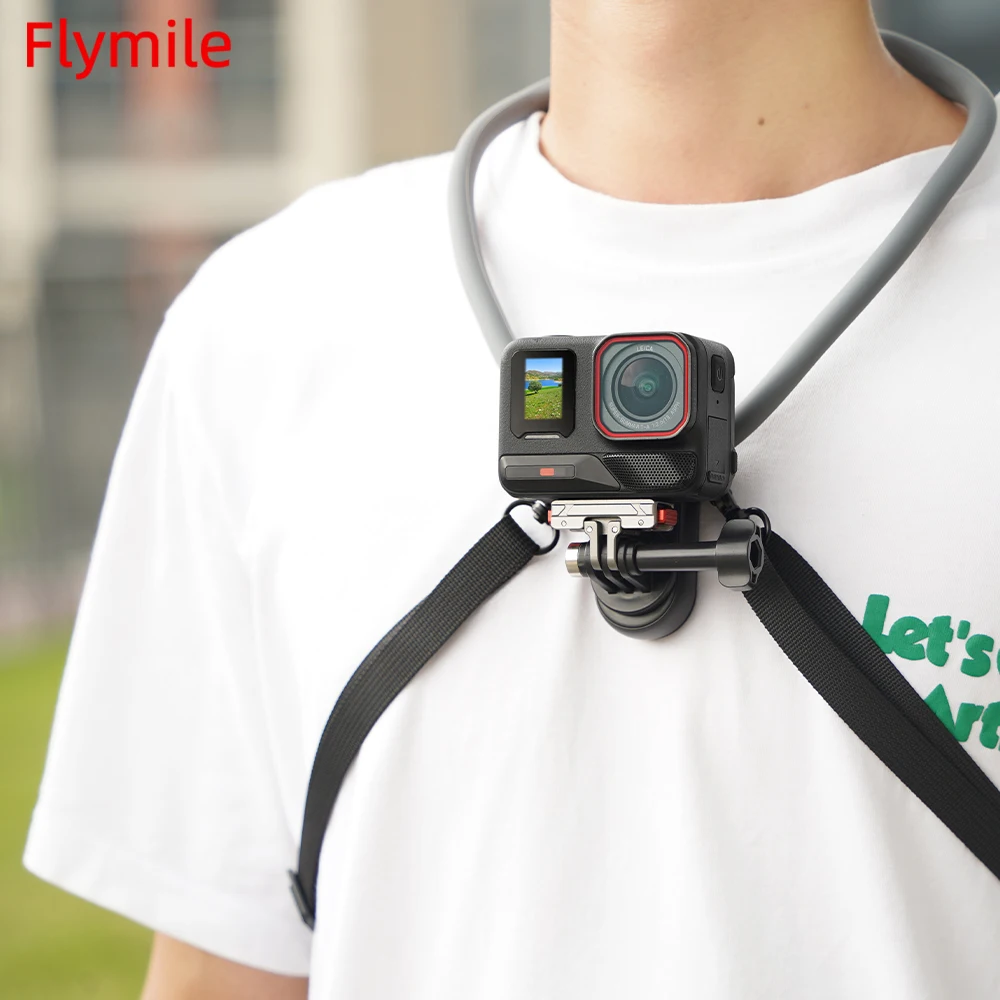 Flymile Nackenhalterung für DJI Action 5/Gopro 13/Insta360 Kamera/Telefon-Halshalterung für Videoaufzeichnung im Innen- und Außenbereich, POV Vlog – Detail 17