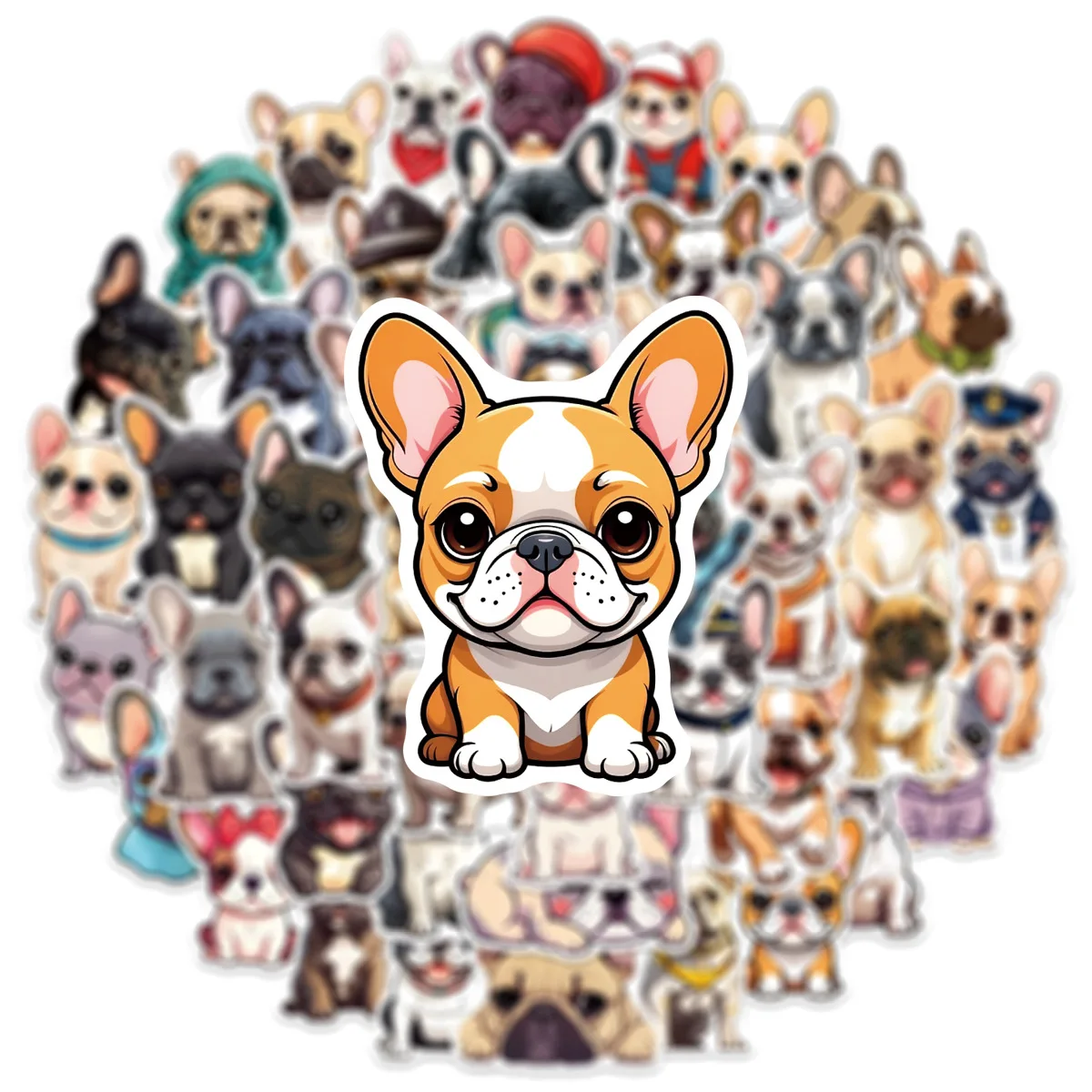 10/50PCS Kawaii Puppy Franse Bulldog Graffiti Sticker Creatieve Grappige Decoratie Briefpapier Doos Telefoonhoesje Waterdicht Sticker Speelgoed