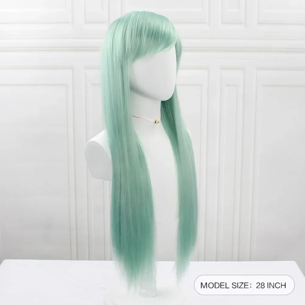 The Seven Deadly Sins Anime Cosplay Wig Elizabeth Synthetic Long Straight Wig 28 Inch Light Green Anime Cute Girl Wig Daily