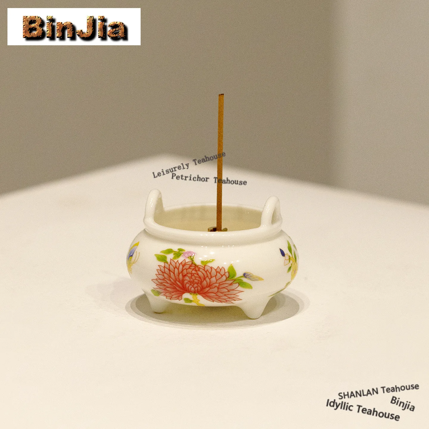 

Enamel Hundred Flowers Butterflies Incense Holder Water Fountain Decoration Incense Burners Aromatherapy Censer Tableware Craft