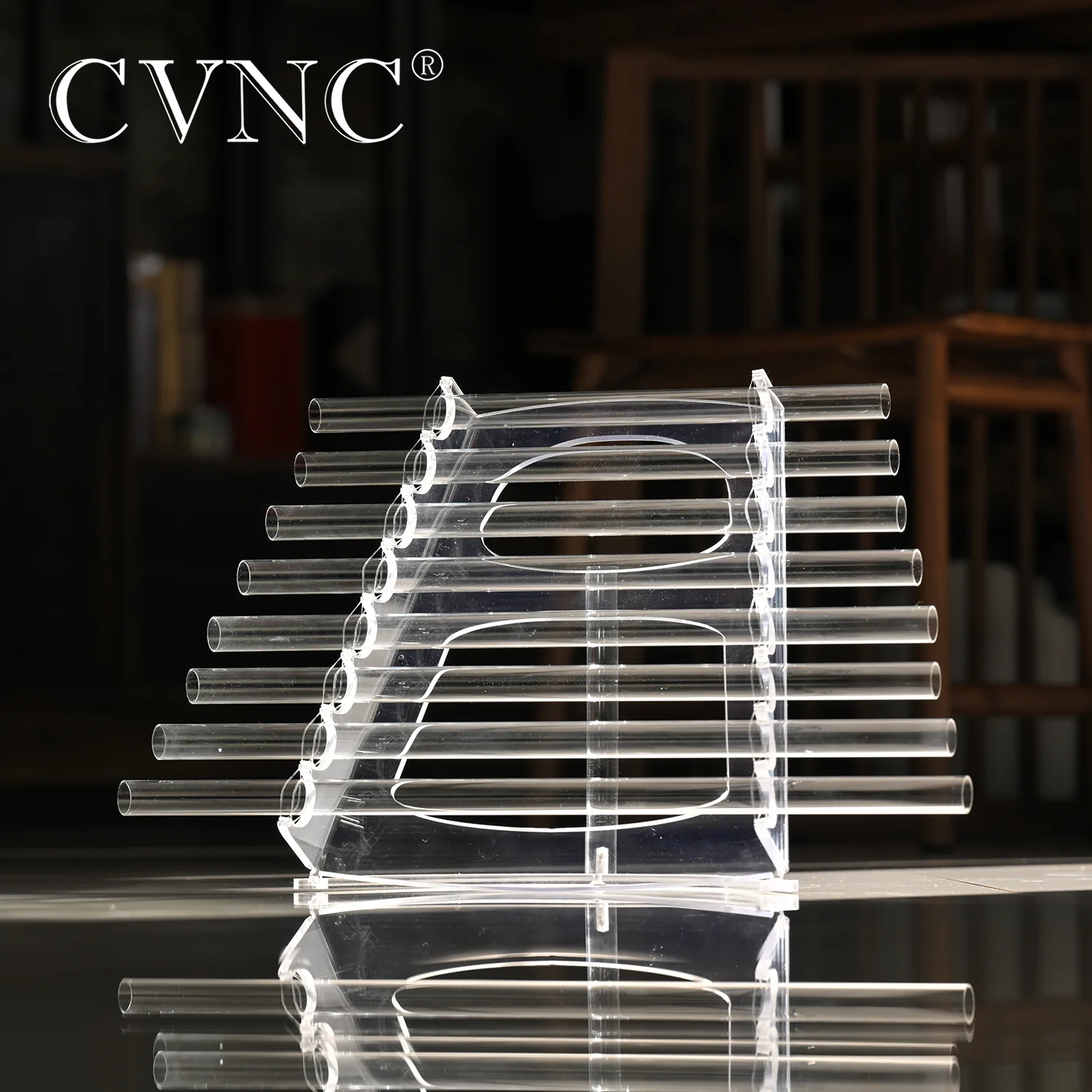CVNC Clear Quartz Crystal Singing Harp 8 Tubes For sound healing instrument and Yoga with Alumina Alloy Box