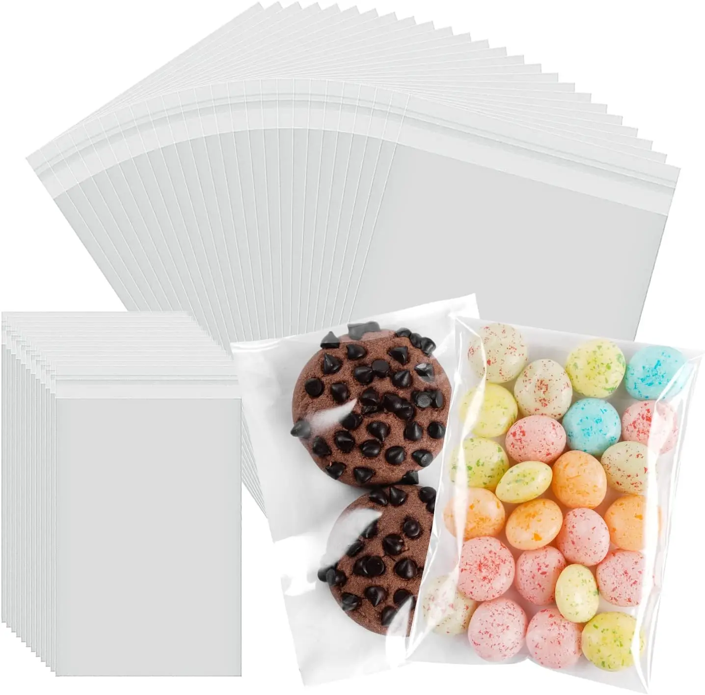 100 Stück selbstverschließende OPP-Beutel, Aufbewahrungsbeutel, Geschenktüten für Feiertagspartys, Plastiktüten zum Verpacken von Geschenken, Schmuck – Detail 1