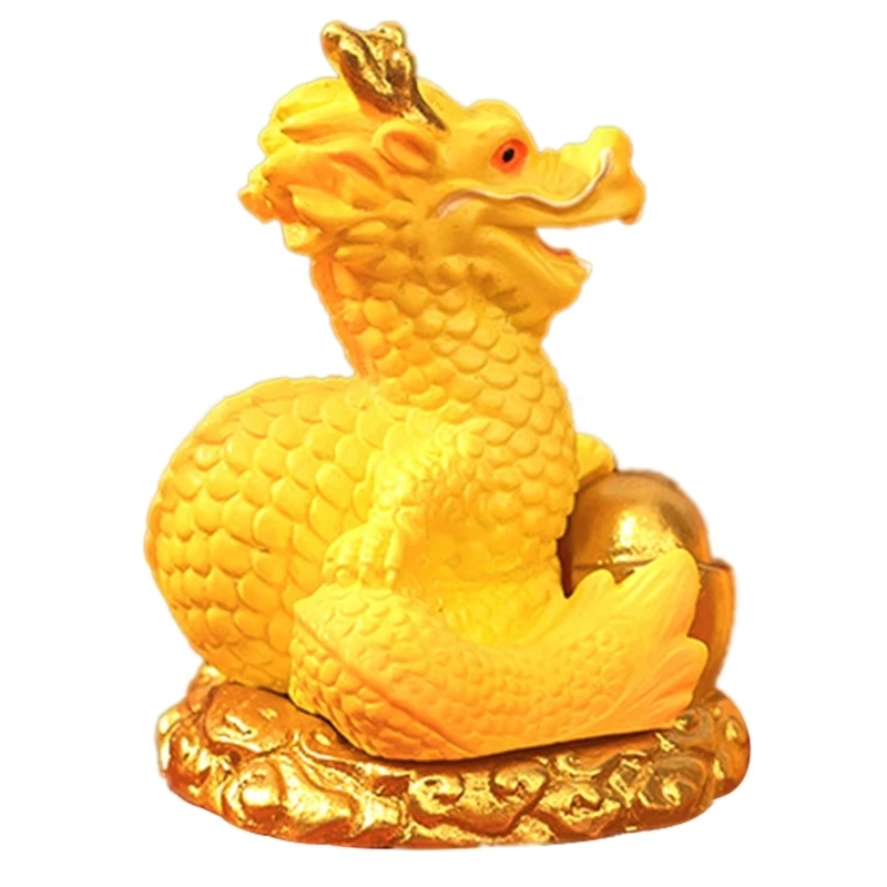 Golden Dragon Desk Decoration, Prosperity and Ward off Negative Energy