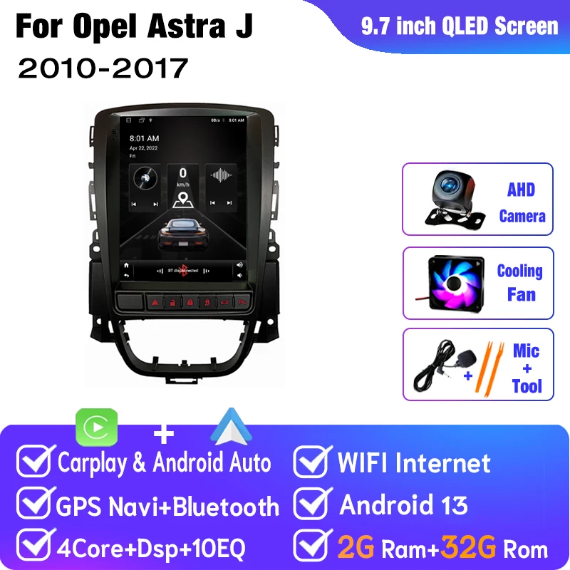 ZOYOSKII Autoradio Android voor Opel Astra J Vauxhall Holden Cascada 2009-2018 Multimedia Scherm GPS Navigatie Auto Carplay ECO
