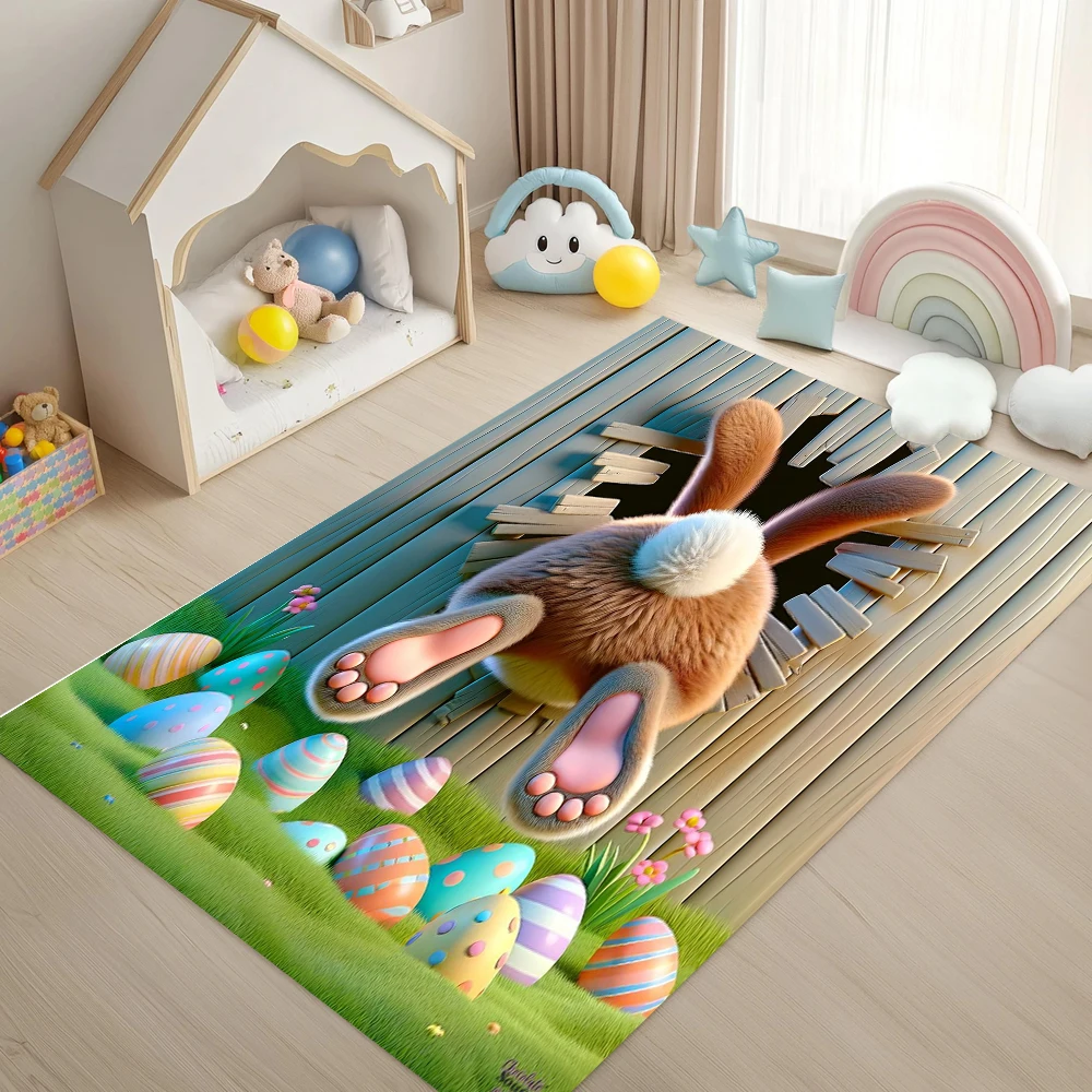 Osterhase Teppich Kaninchen Türöffnung Teppich Fußmatte Wohnzimmer Schlafzimmer Urlaub Party Dekoration Teppich Teppich