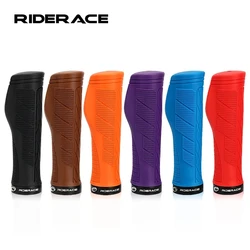 RIDERACE Bicycle Grips Lock on For MTB Mountain Bike Handle Bar Cover TPR Rubber Soft Shockproof Non-Slip Cycling Handlebar Grip