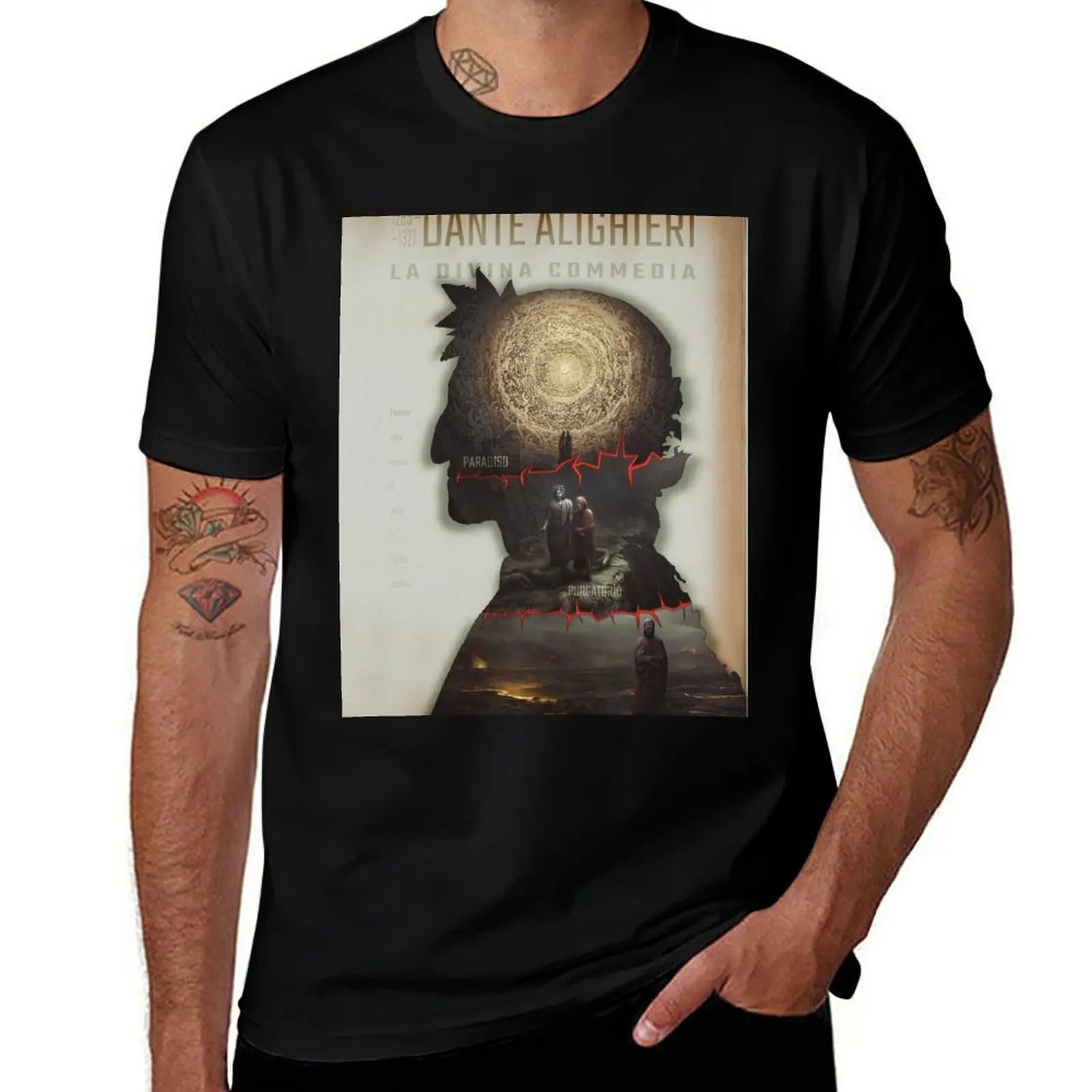 

Dante's Divine Comedy Graphic Poster Design T-Shirt Basic Simple Casual Short Sleeve Tee