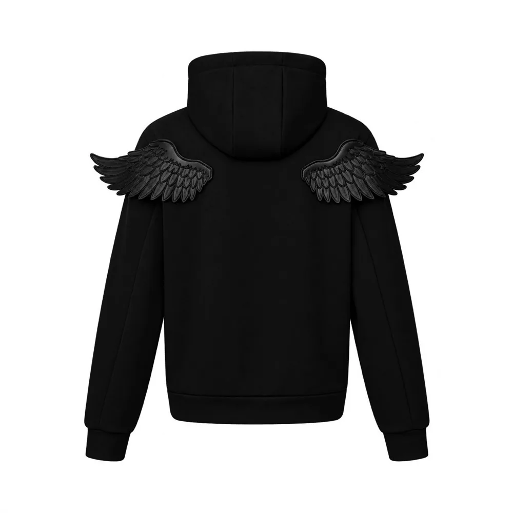 MWJLPWQ Stylish Design Hooded Sweatshirt For Men Trendy Streetwear Loose-Fit Casual Zip-Up Jacket Suitable Spring Autumn 21379