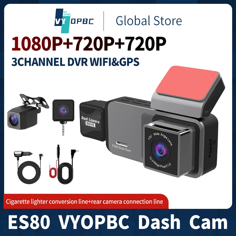 

Car accessories dash cam 1080p 3 camera car intelligent systems