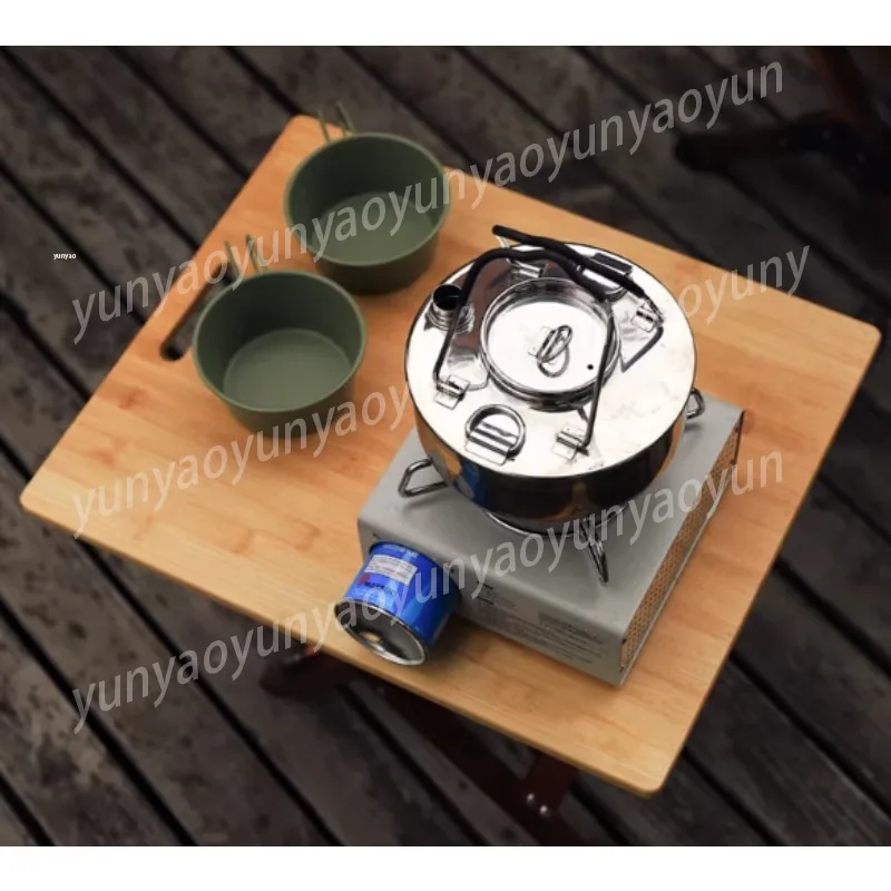 Outdoor Aluminum Alloy Folding Foldable Barbecue Leisure Bamboo Board Portable Wood Grain Picnic Table