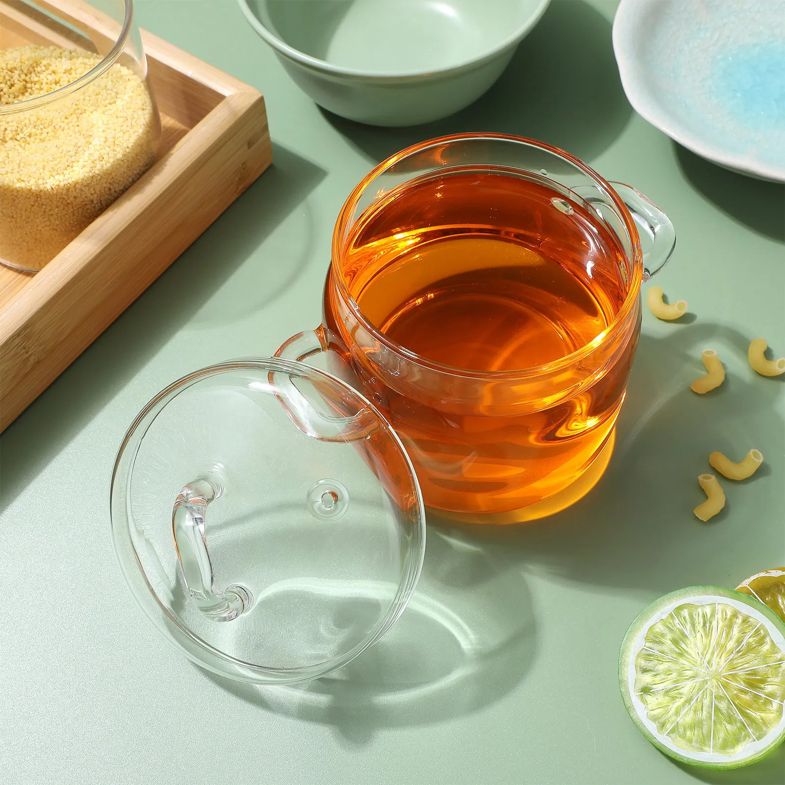 

Glass Stew Pot Transparent Soup Container Steamed Bowl Lid for Storing Bird's Nest Bacteria Proof Dust Cover Smooth Edge
