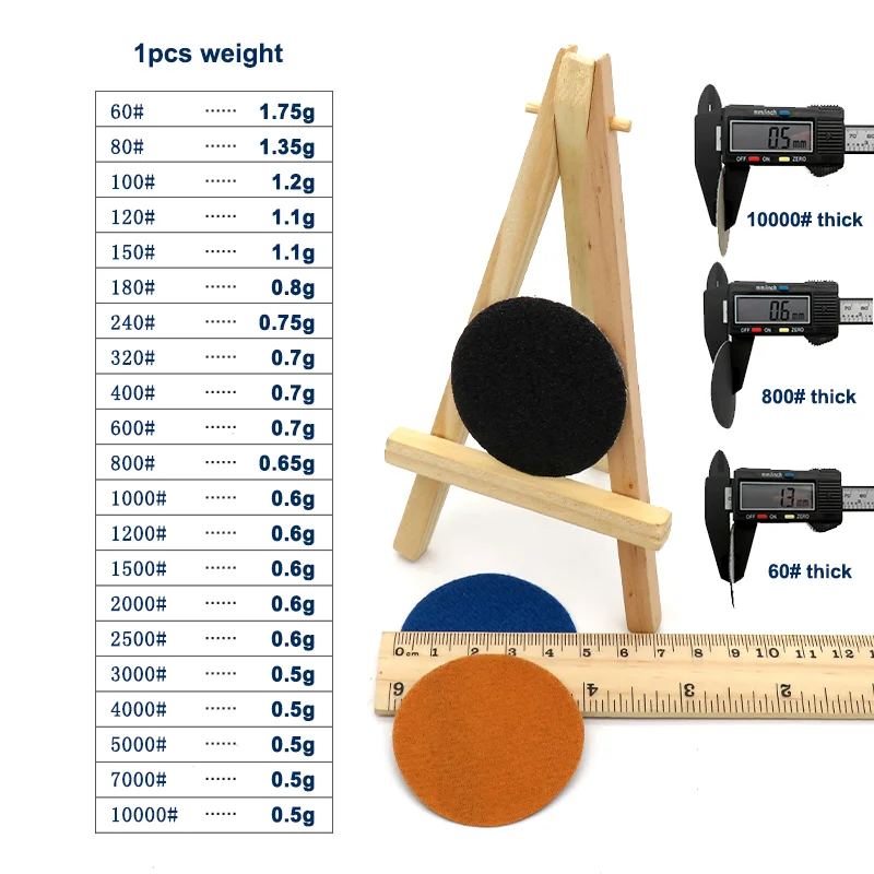 1-100 Stuks 2 "50Mm Schuurschijven Gruis 60-10000 # Gevlokt Schuurpapier Schuurschijf Haak & Loop Pad Voor Schuurslijpen Polijstgereedschap Droog/Nat