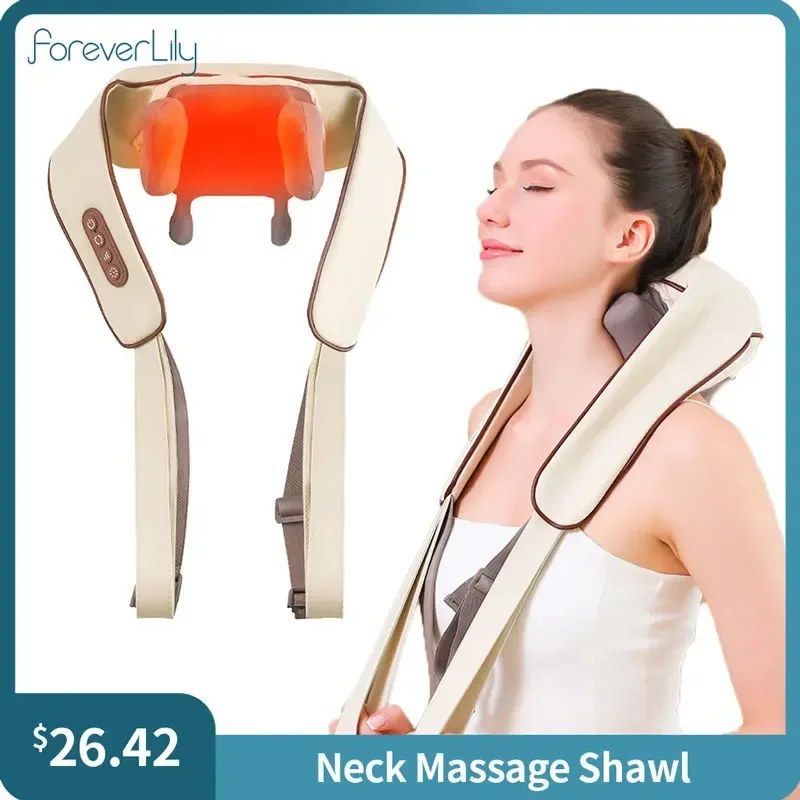 Electric Cervical Massage Shawl Heated Kneading Neck and Back Massage Machine Shoulder Body Care Trapezius Muscle Pillow