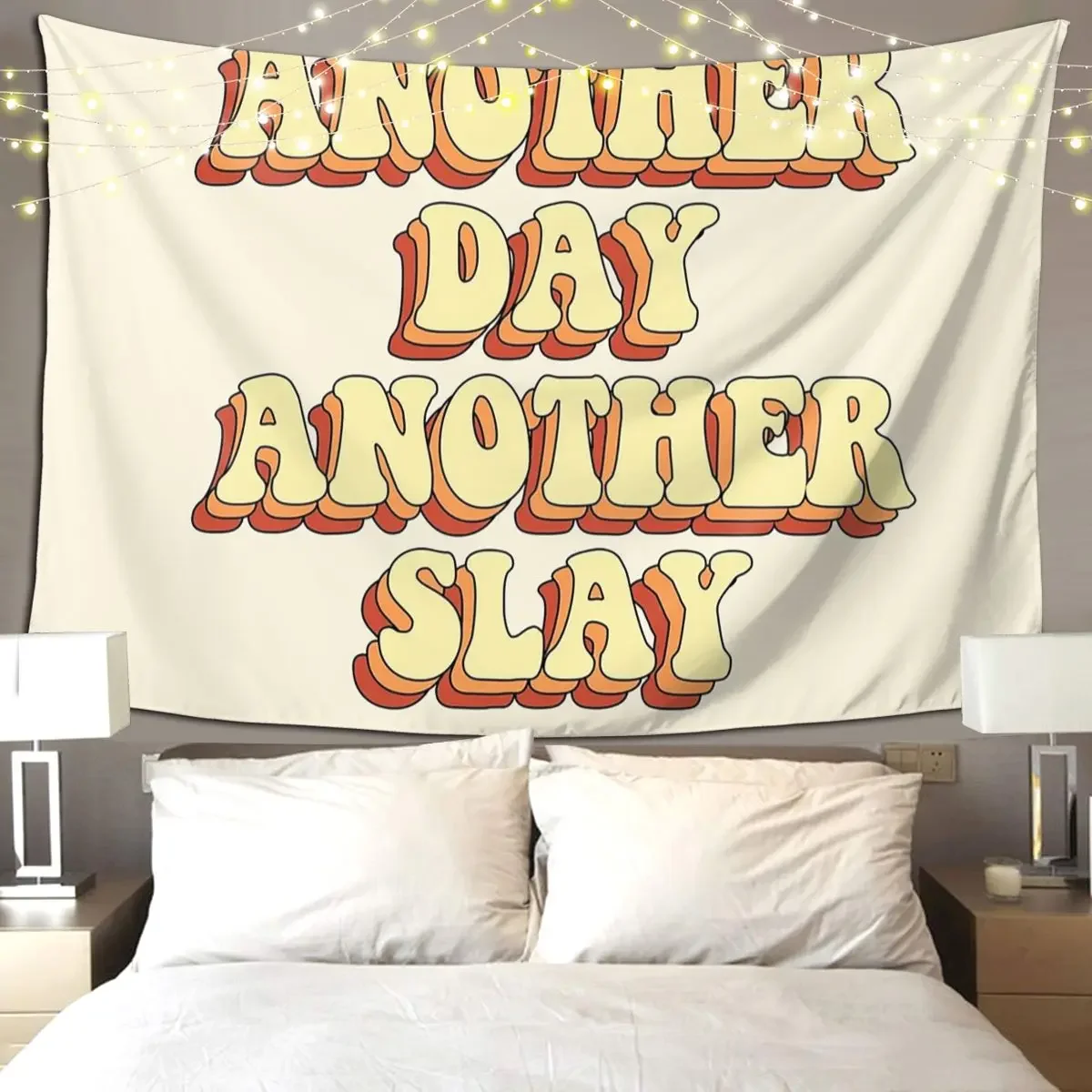 Another Day, Another Slay Tapestry Art Wall Hanging Aesthetic Home Decoration Tapestries for Living Room Bedroom Dorm Room