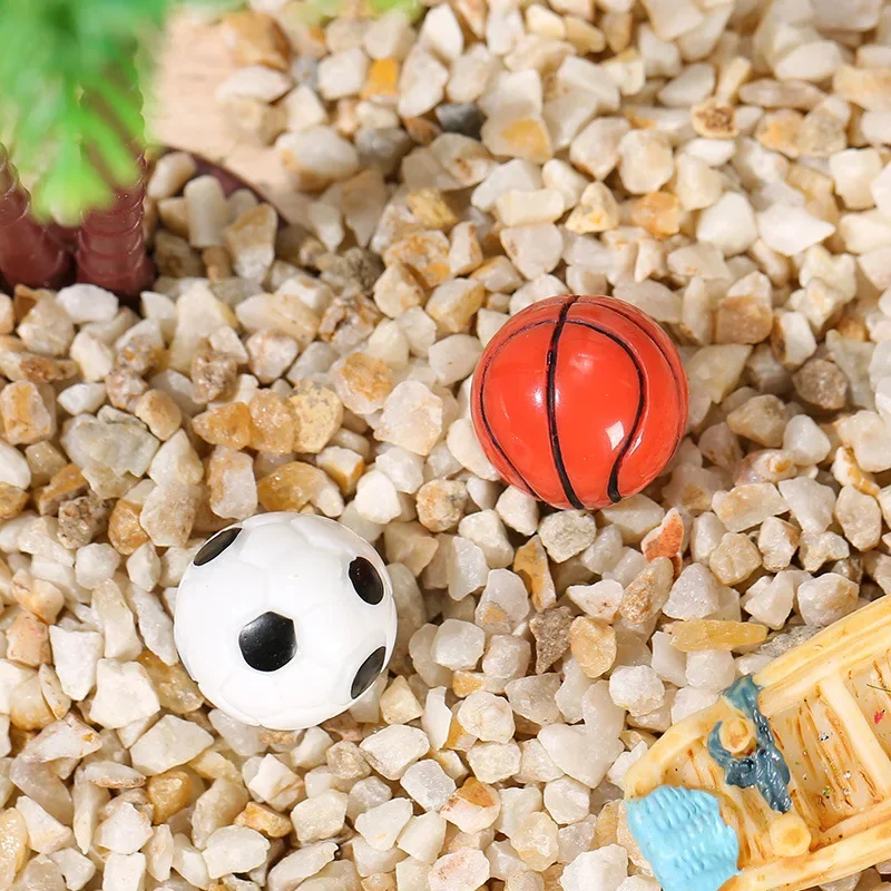 2Pcs Wholesale Moss Micro Landscape Jewelry Cute Simulation Mini Ornament Football, Basketball Resin Accessories