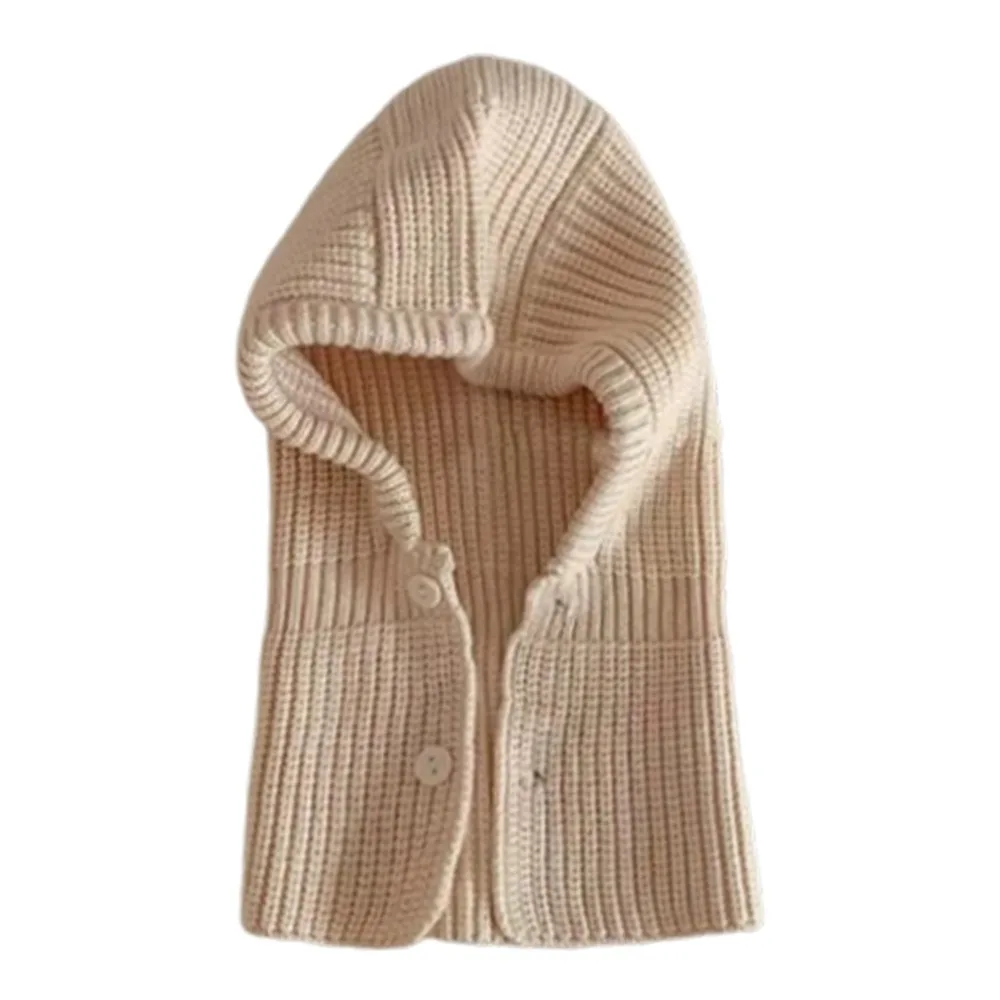 

Kids Accessories Solid Color Knitted Hat Thickened Integrated Yarn Windproof Hat Warm Knitted Beanie Cap Baby