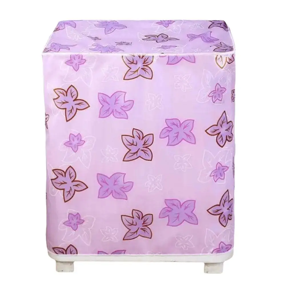 Waterproof Sunproof Washing Machine Cover Dust Zippers Flower Cover Pattern Print Dryer Cover Supplies Household