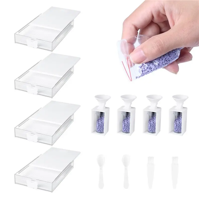 A36T-24-Pack Trabricks Stackable Diamond Art Trays With Lids, Diamond-Painting Art Kits For Adult For DIY Art Craft A