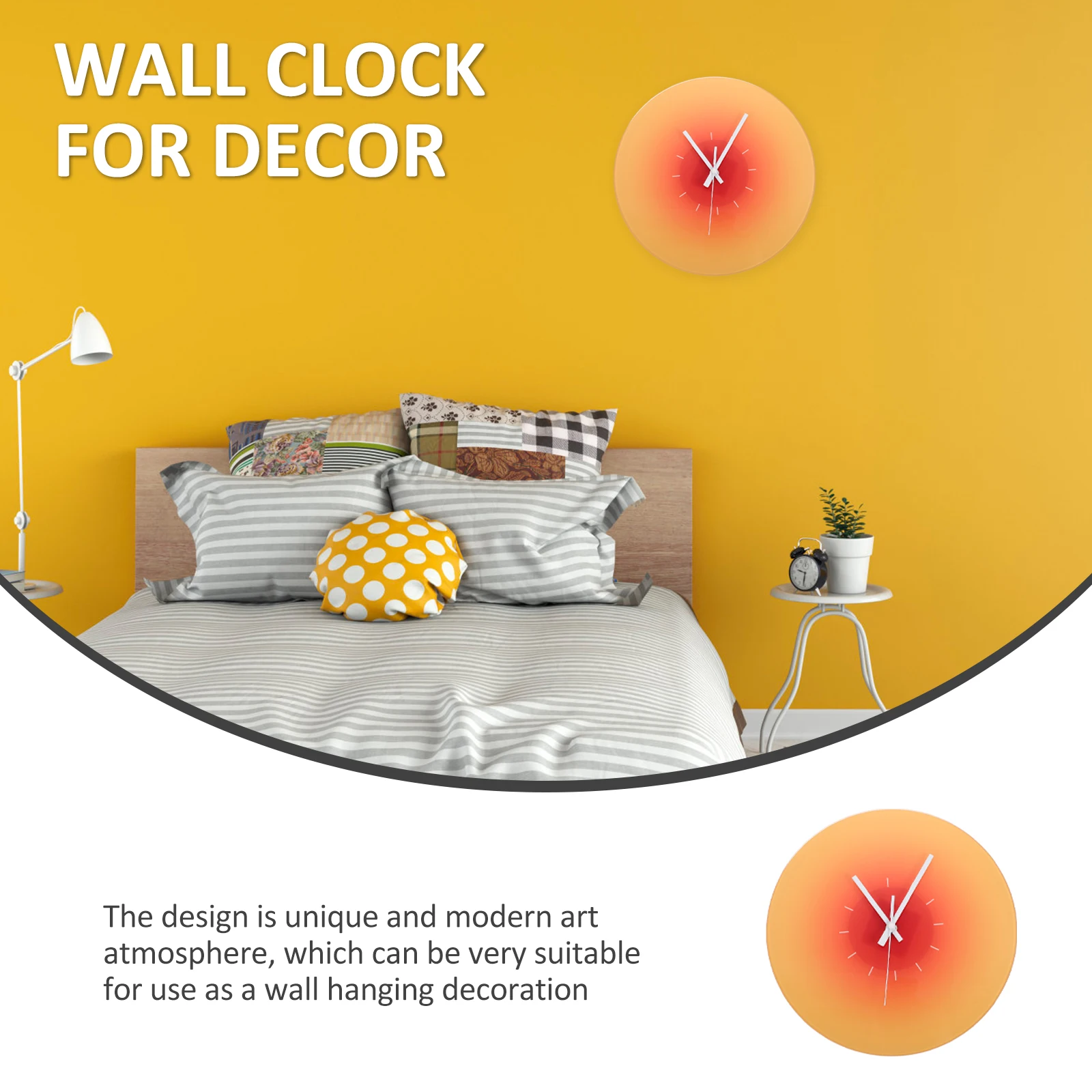 Stylish Decorative Operated Hanging For Living Room Bedroom Gradient Wall Clock Home Office Decorative