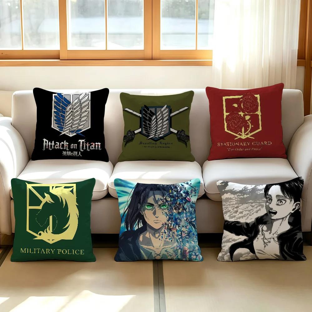 Comic Attack on Titan cushion cover Comfortable Decorative For Bedroom Living room Dormitory Picnic and Holiday Decoration