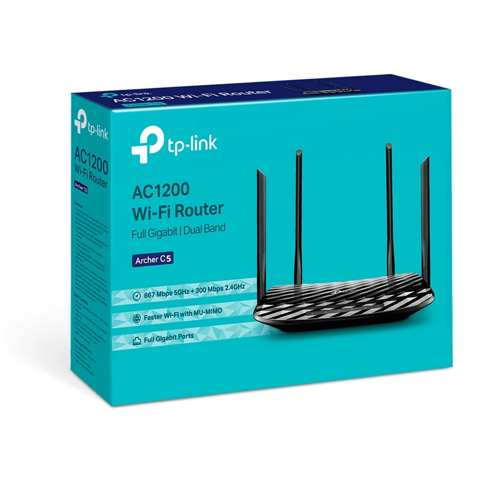 Imagem -03 - Tp-link-roteador Gigabit Completo sem Fio Archer c5 Ac1200 Wifi Banda Dupla 865mbps 5ghz 300mbps 2.4ghz Mu-mimo