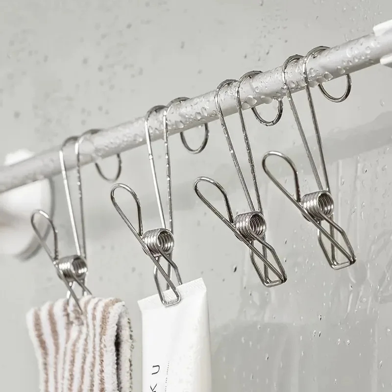 

Сверхдлинные металлические прищепки, нержавеющие зажимы из нержавеющей стали для сушки белья и рукоделия