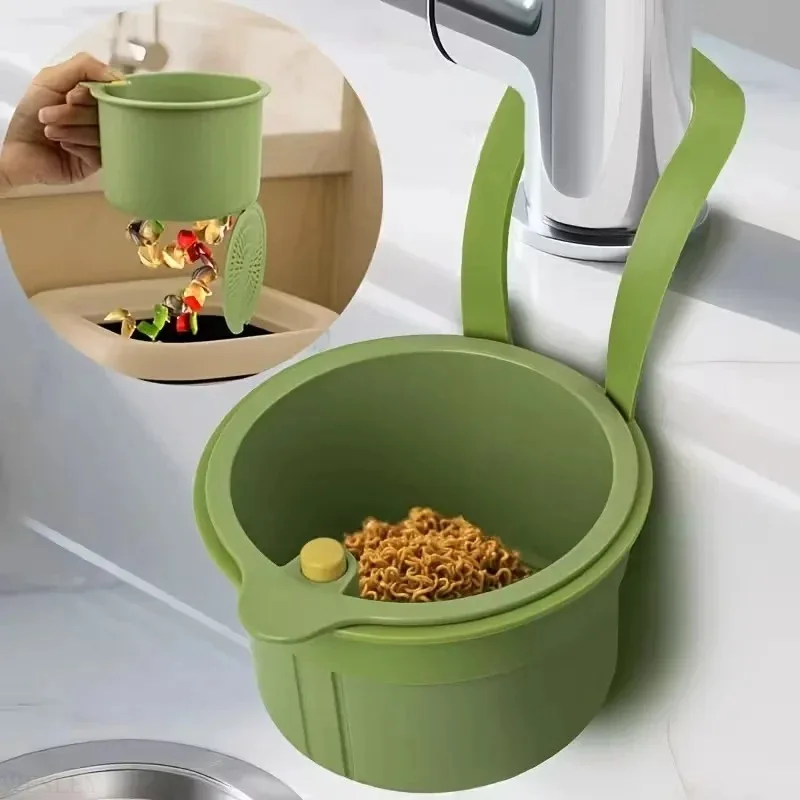 Multifunctional Pressure Drain Basket Sink Organizer Food Filter Strainer Practical Storage Tool For Kitchen And Bathroom Use ﻿