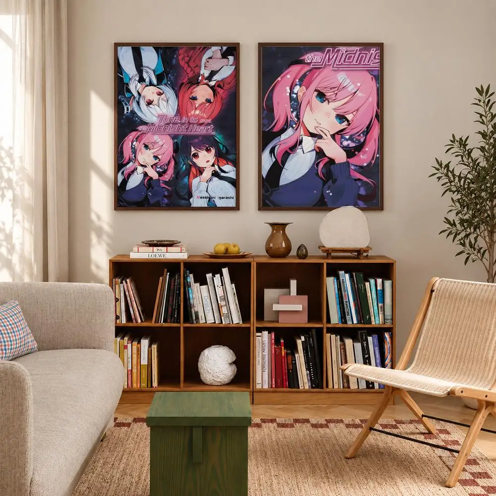 Sweet Romantic School Manga Tune In to the Midnight Heart Poster Self‑Adhesive Waterproof Poster Sticker Wall Art Home Decor