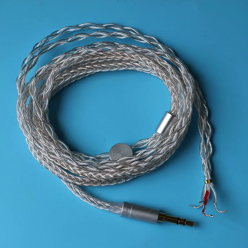 8 Core Sliver Audio Cord 3.5mm Plug Earphone Cable