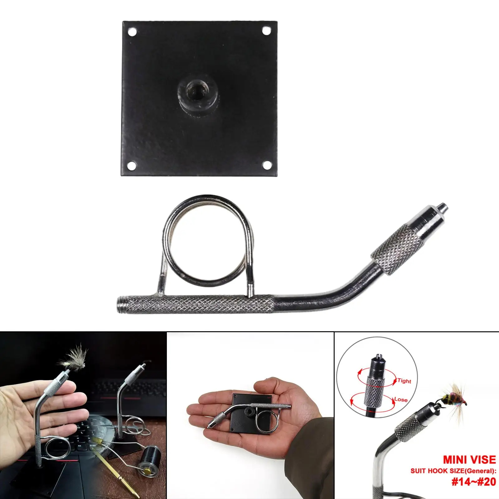 

Rotary Fly Tying Vise with Tool Fly Tying Clamp Vise Multiple Adjustments