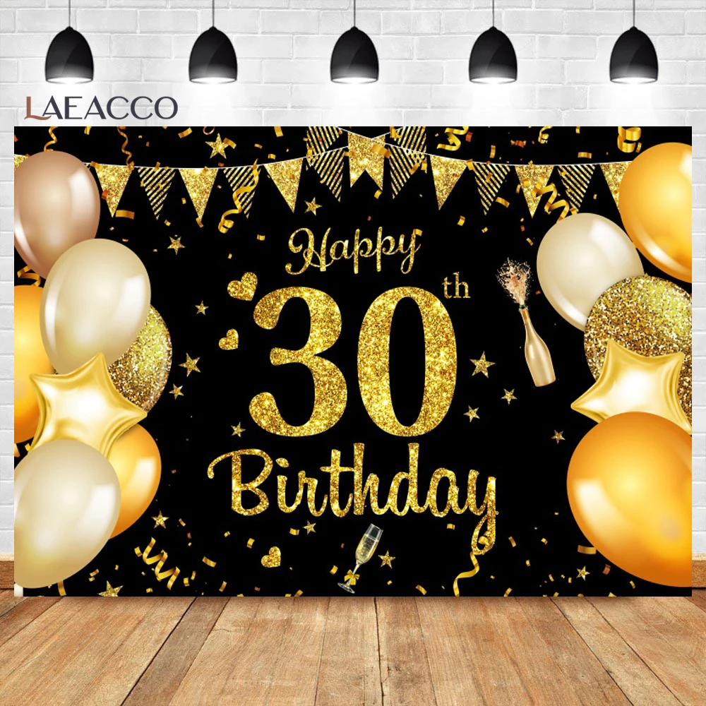 Balloons Adult Birthday Backdrop Happy Fabulous Women's 50th 30 40 60 Birthday Party Photographic Background Photocall Props