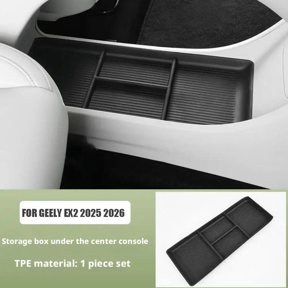 Caixa de Armazenamento Inferior para Console Central, Organizador Antiderrapante de Alta Capacidade, Acessórios Internos Automotivos para Geely EX2 Geome 2025 2026