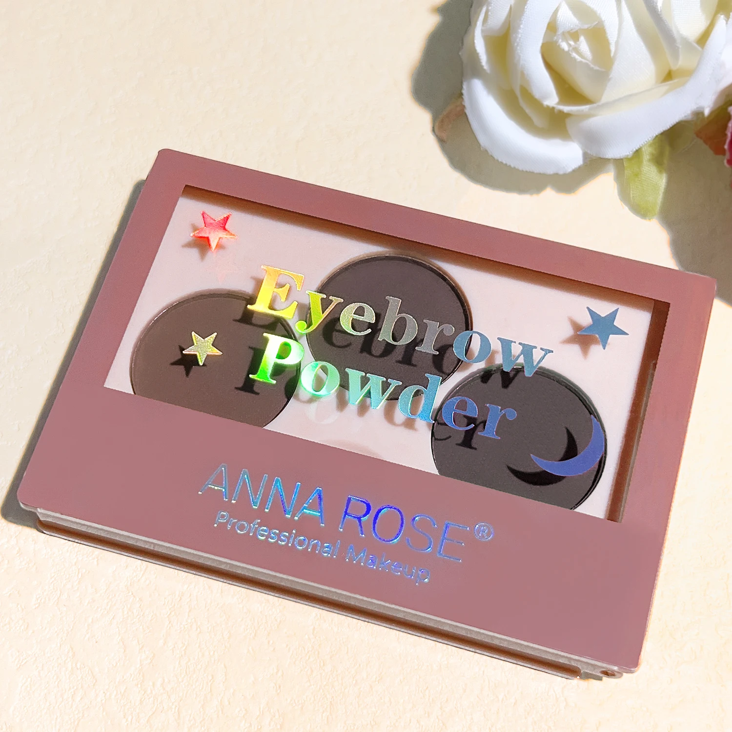 Uma caixa de pó de sobrancelha de três cores e creme de tintura de sobrancelha, maquiagem multiuso e fácil de aplicar para iniciantes, cinza fumaça natural