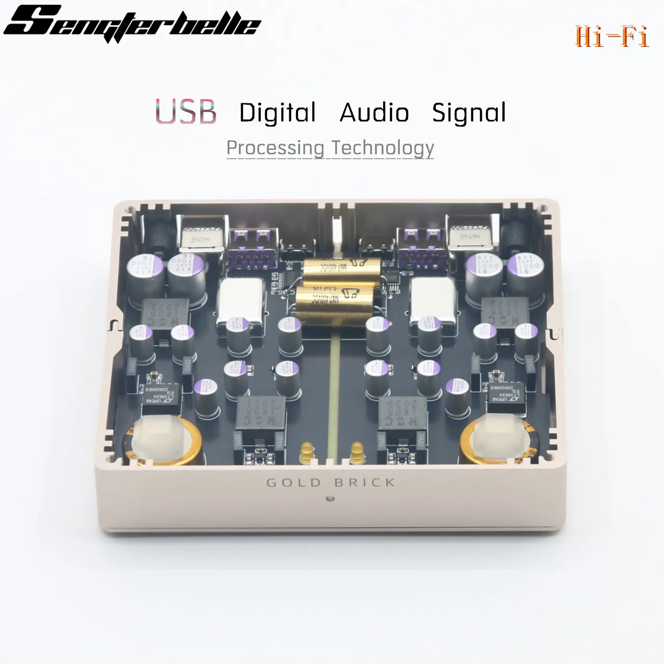 Gold Brick USB Digital Audio Signal Jitter Attenuator‌ Hi-Fi USB Audio Jitter Reducer‌ Speed 480M
