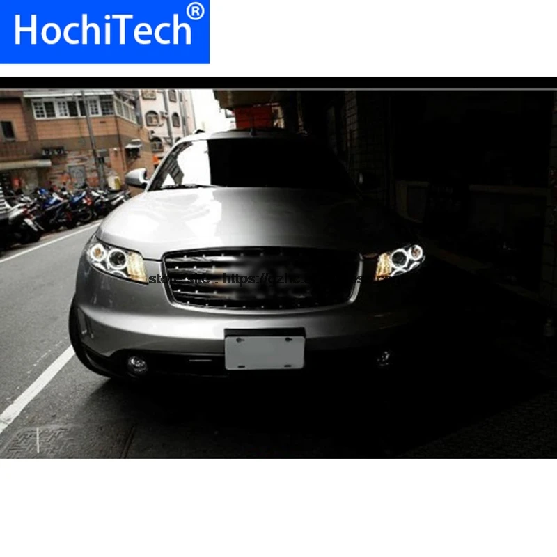 

Теплое белое кольцо для Nissan INFINITI FX35 FX45 2003-2008 ультра яркий дневной свет DRL CCFL Angel Eyes комплект «Очки демона»
