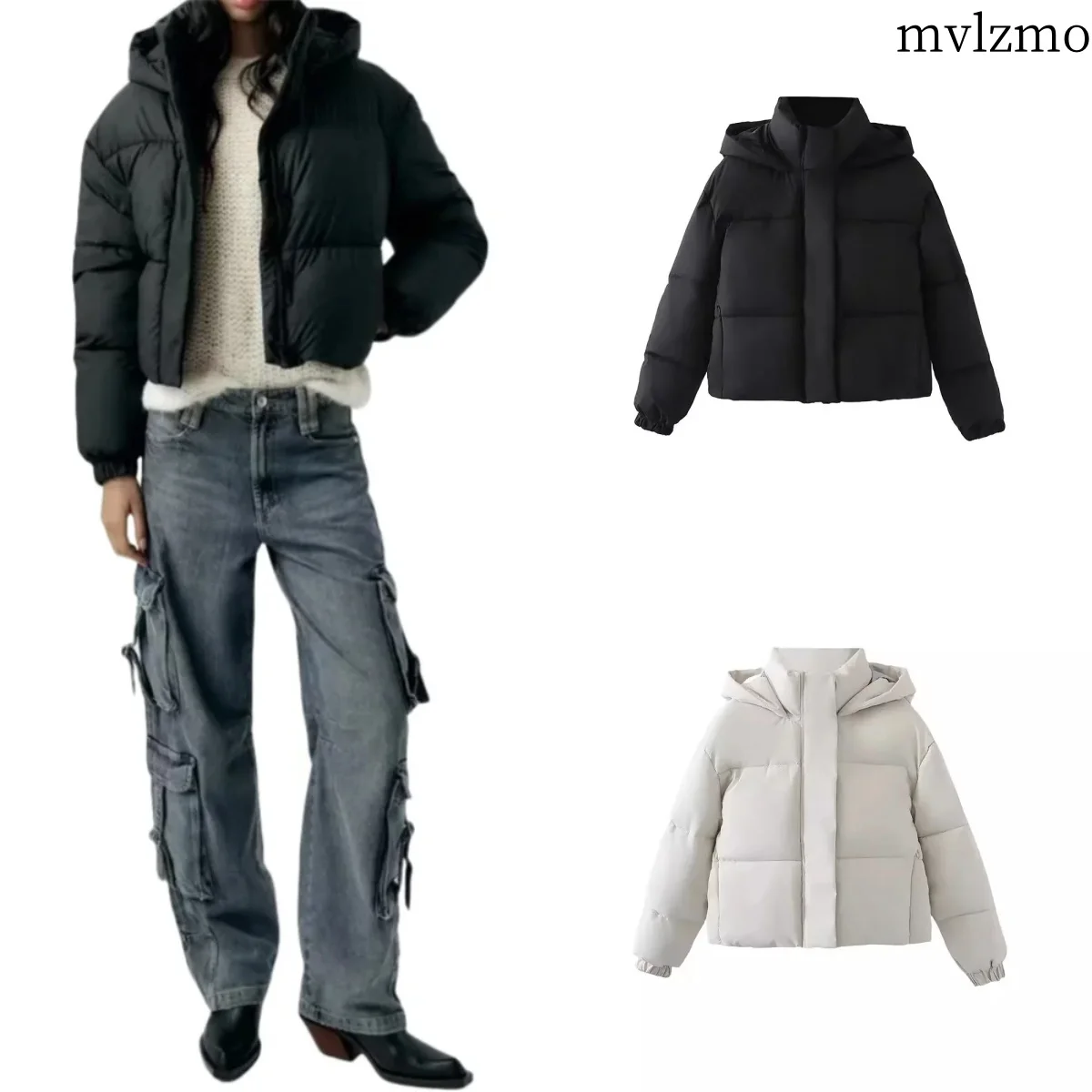 2024European and American spring new sweet fresh temperament elegant holiday wind hooded short jacket