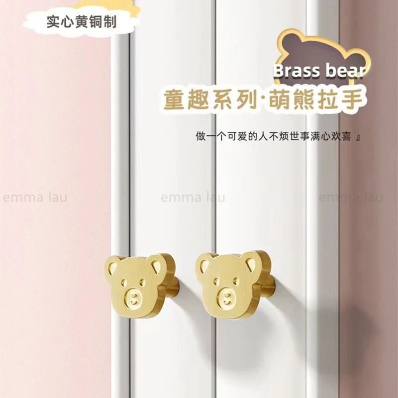 Solid Brass Furniture Handle Door Knobs Carton Bear Car Shape Handles for Cabinet Kitchen Cupboard Drawer Children\'s Room Handle