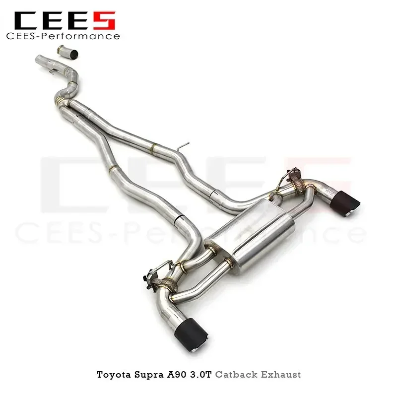 CEES Catback Exhaust for Toyota Supra A90 3.0T 2020-2023 High Performance Stainless Steel Plating Gold Exhaust Pipe Muffler